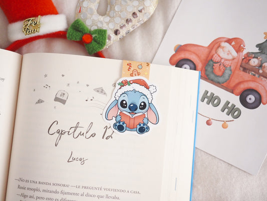 Marcapáginas Stitch Navideño