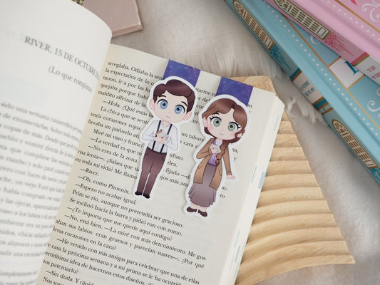 Marcapáginas Iris y Roman de “Rivales Divinos”